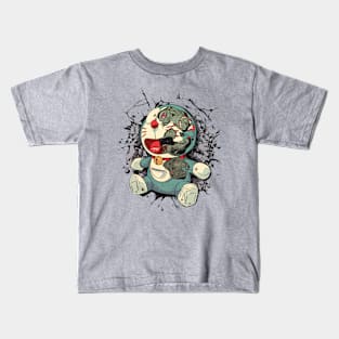 Doraemon, How to Crush it - Vintage Texture Manga 1969 Light Garment Kids T-Shirt